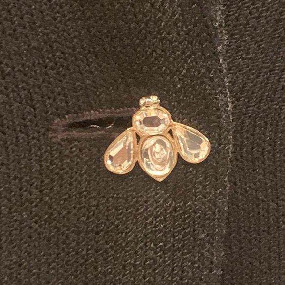 St. John Evening Knit Size 10 Black Bumble Bee Jacket and Knee Length Skirt - Picture 2 of 4